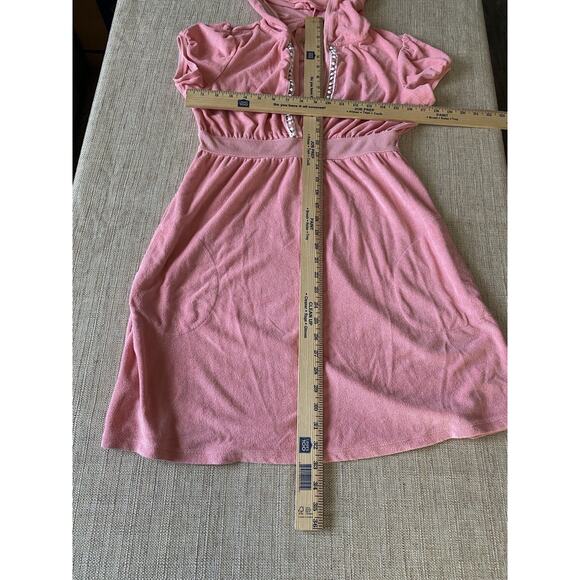 ON GOSSAMER Peach Hooded Swimsuit Coverup with Elastic Waist Cotton Blend L - Picture 5 of 10